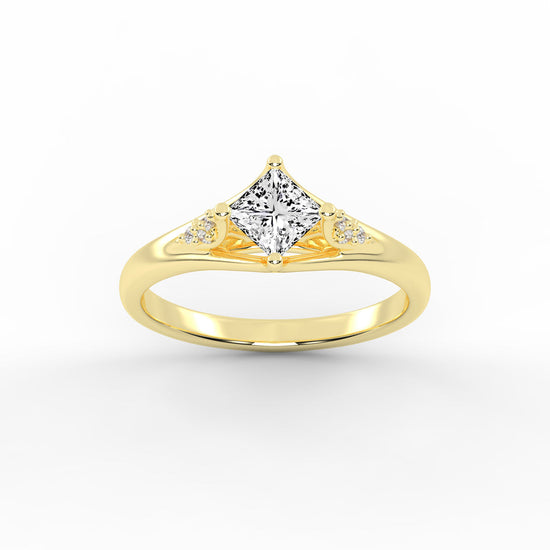 Divosia four prong Princess cut classic lab diamond ring