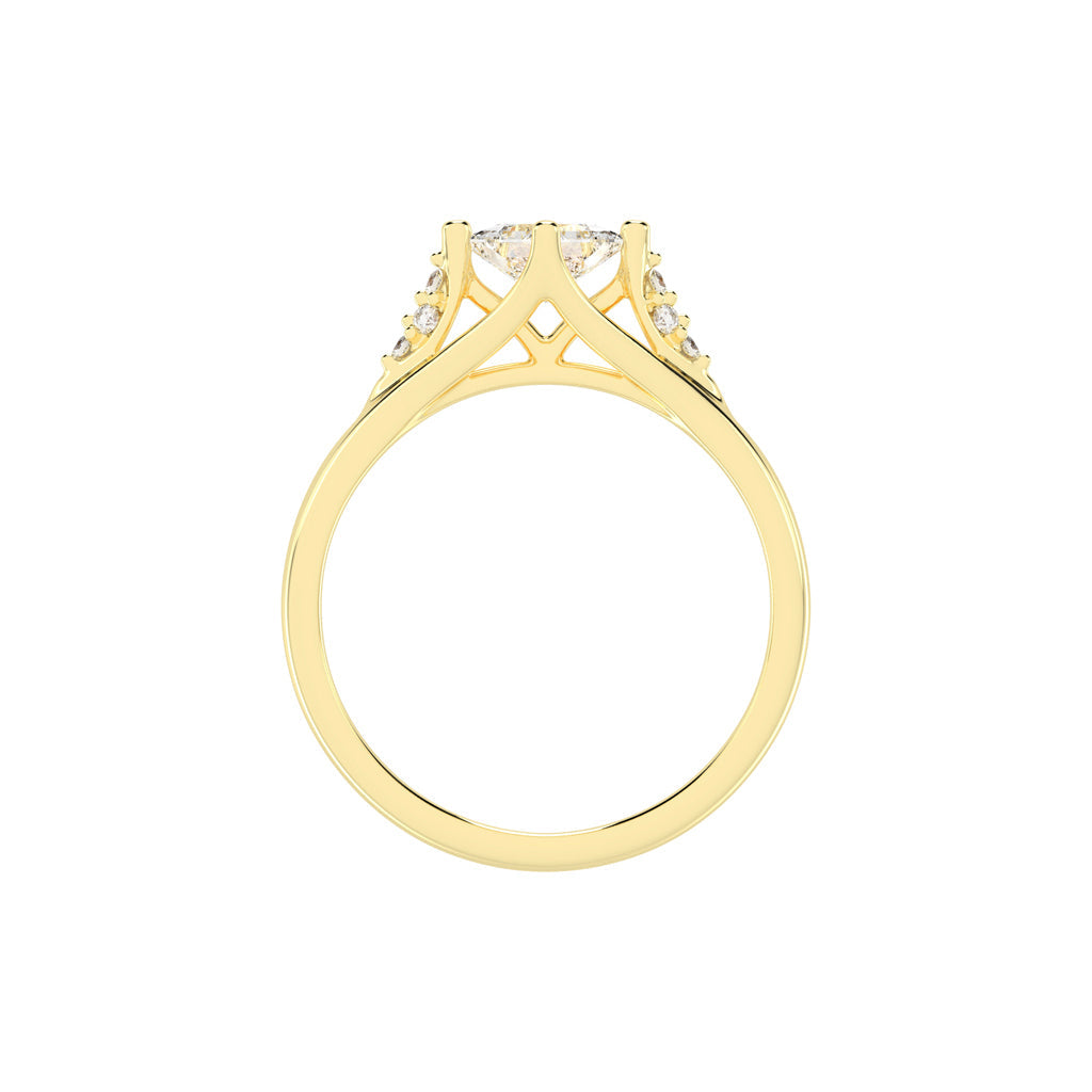 Divosia four prong Princess cut classic lab diamond ring