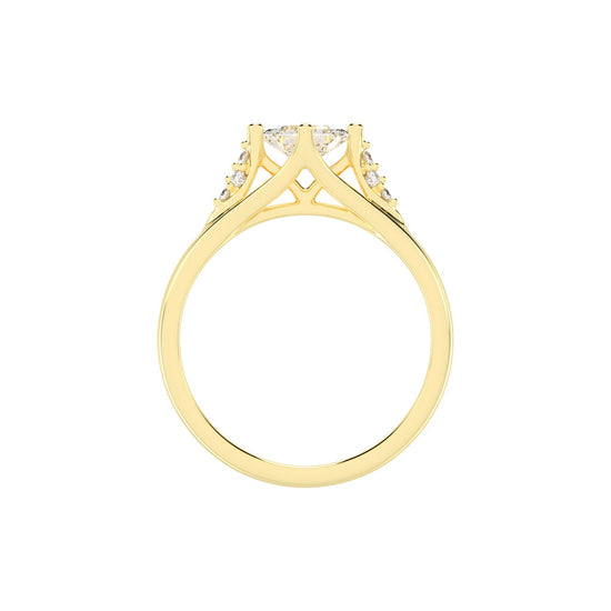 Divosia four prong Princess cut classic lab diamond ring
