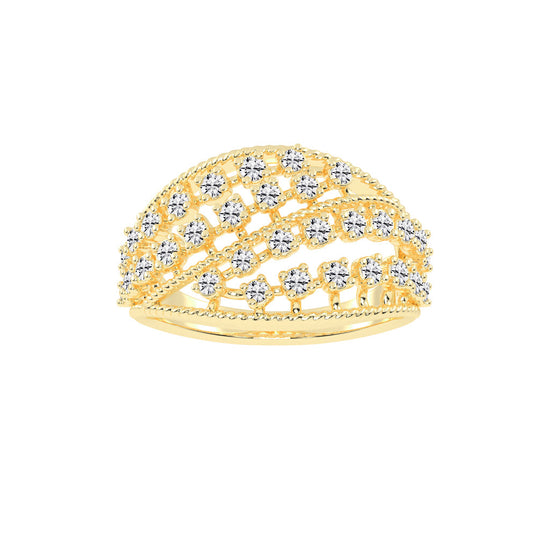 Veriana Queen style round cut classic lab diamond ring