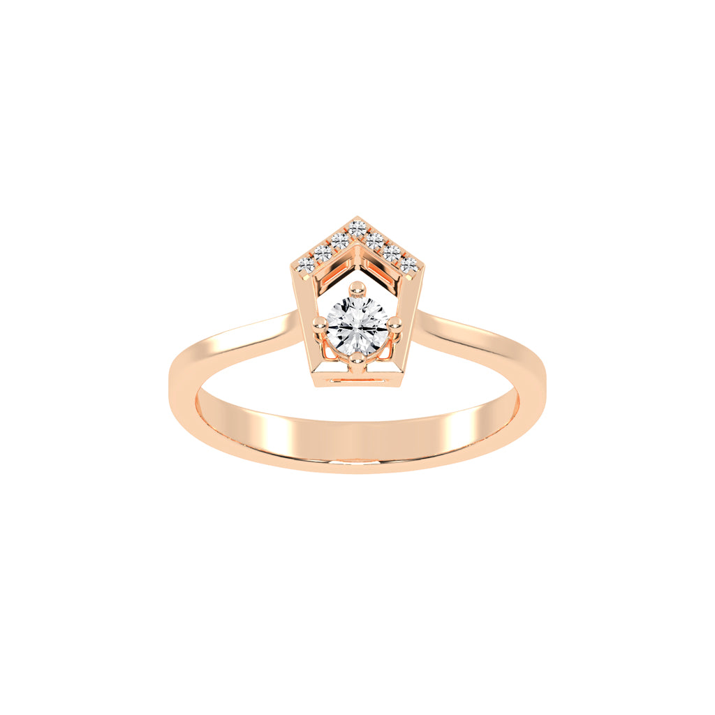 Delineura traditional round cut delicate lab diamond ring