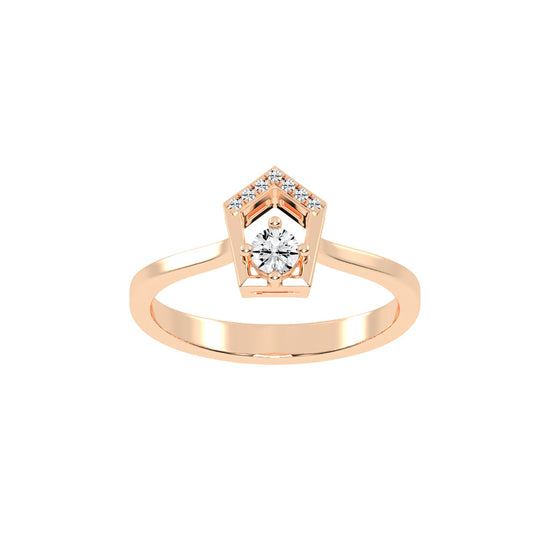 Delineura traditional round cut delicate lab diamond ring