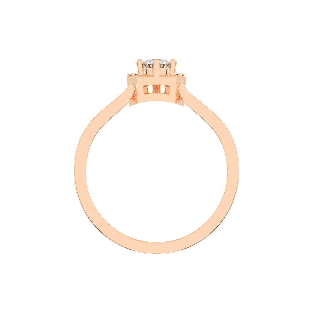 Delineura traditional round cut delicate lab diamond ring
