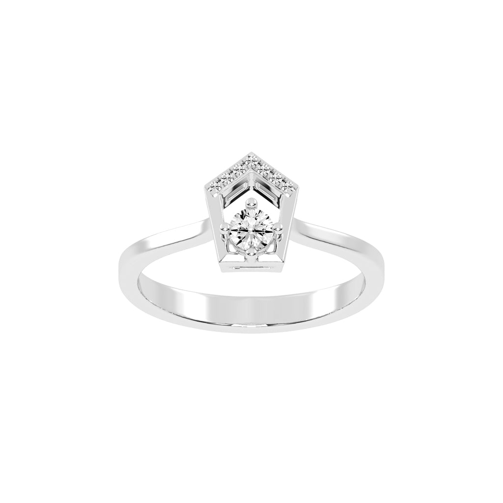 Delineura traditional round cut delicate lab diamond ring
