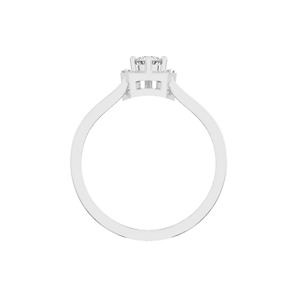 Delineura traditional round cut delicate lab diamond ring