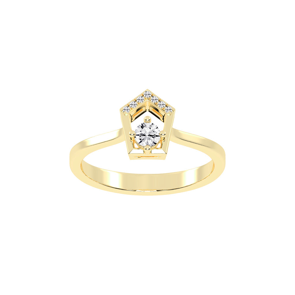 Delineura traditional round cut delicate lab diamond ring