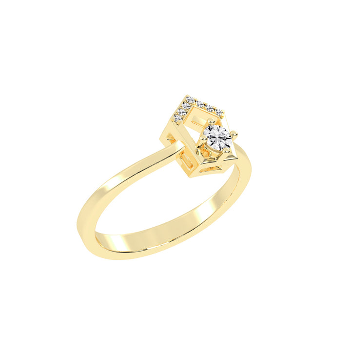 Delineura traditional round cut delicate lab diamond ring
