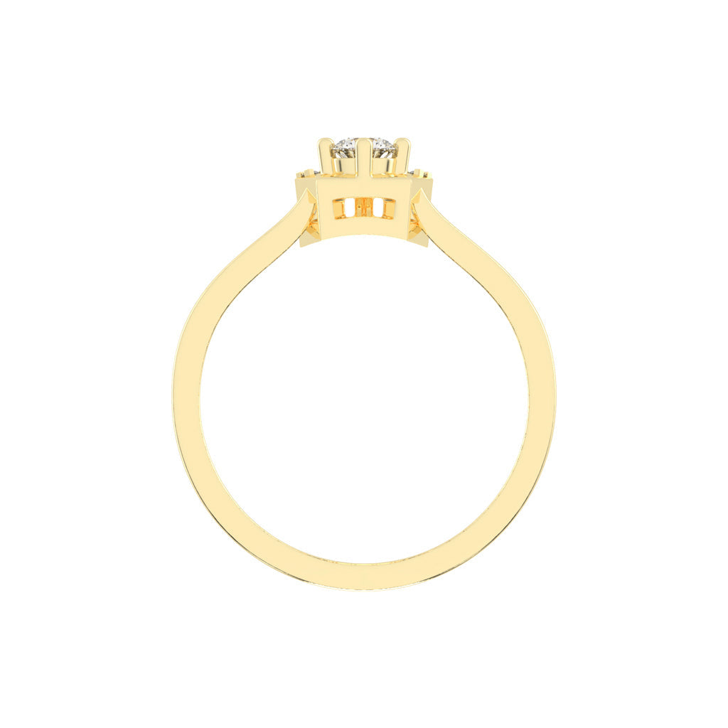 Delineura traditional round cut delicate lab diamond ring