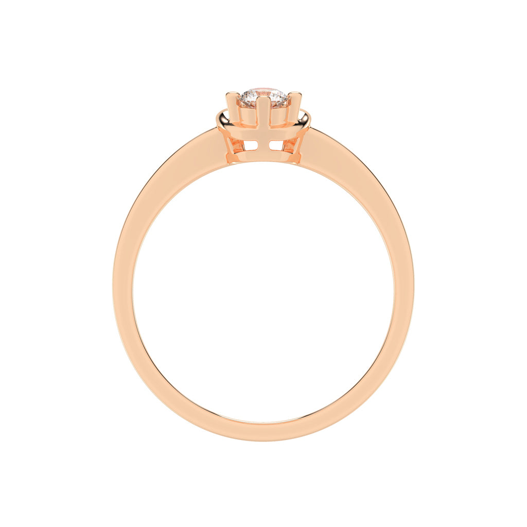 Delineva splendid round cut delicate lab diamond ring