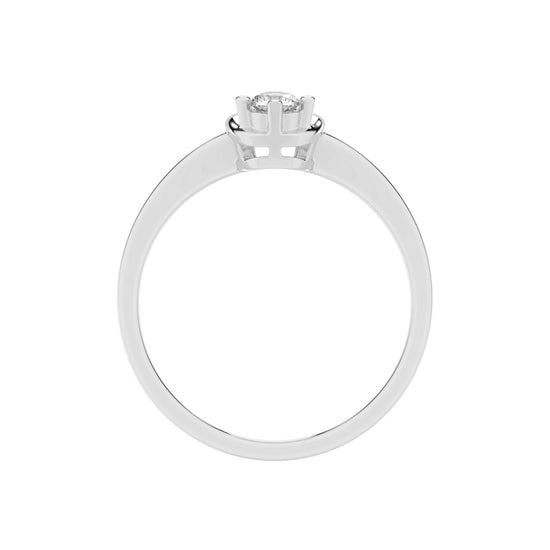 Delineva splendid round cut delicate lab diamond ring