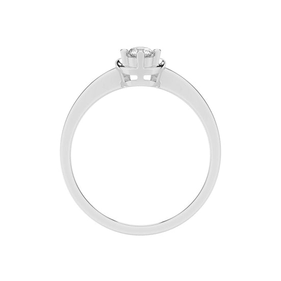 Delineva splendid round cut delicate lab diamond ring
