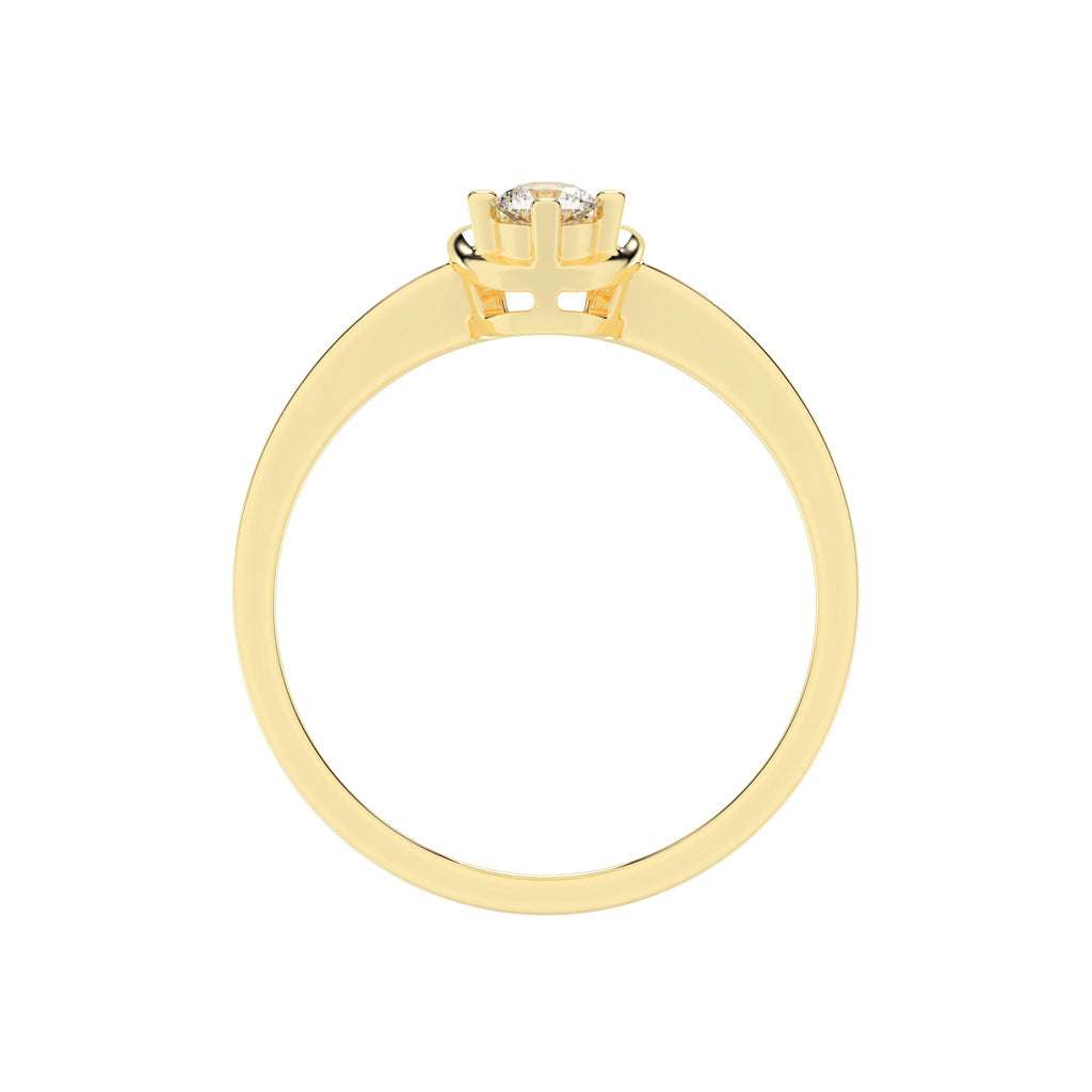 Delineva splendid round cut delicate lab diamond ring