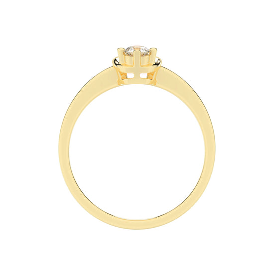 Delineva splendid round cut delicate lab diamond ring