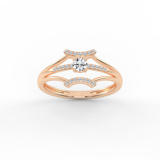 Zairos Split Shank Round Cut Classic Lab Diamond Ring