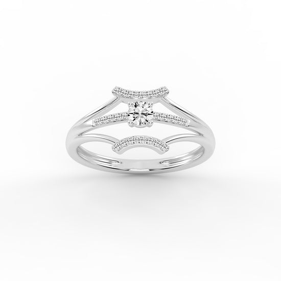 Zairos Split Shank Round Cut Classic Lab Diamond Ring