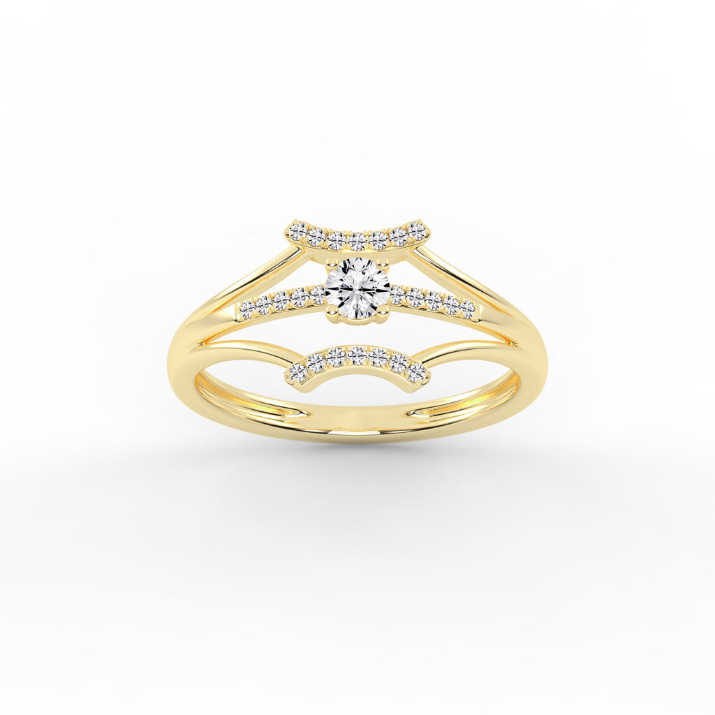 Zairos Split Shank Round Cut Classic Lab Diamond Ring
