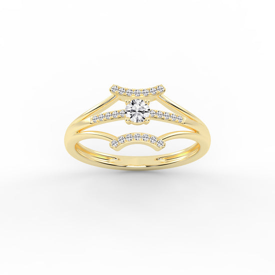 Zairos Split Shank Round Cut Classic Lab Diamond Ring