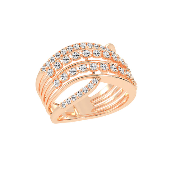 Seraphia Four Row Cocktail Lab Diamond Ring