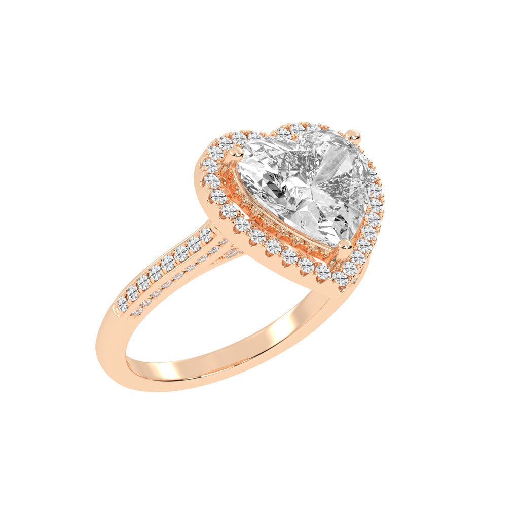 Luminous Heart Halo Ring