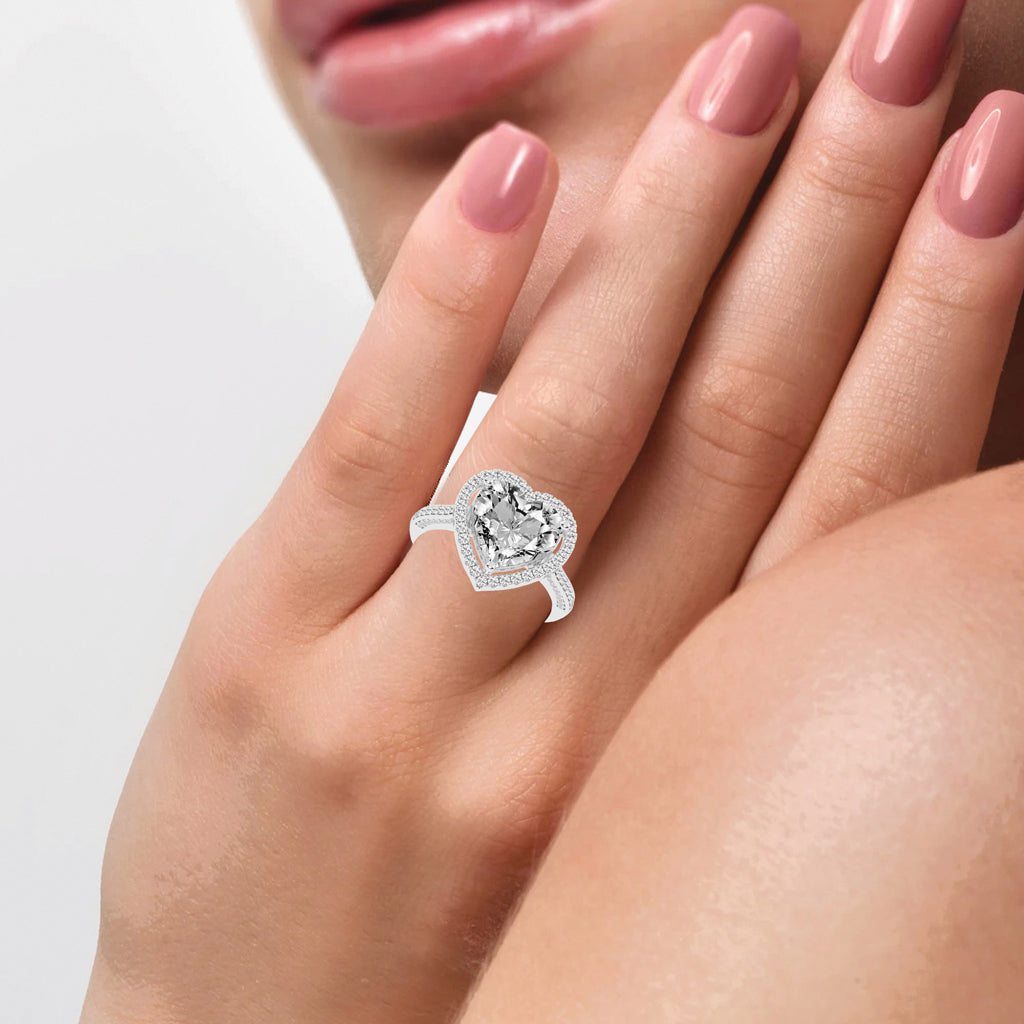 Luminous Heart Halo Ring