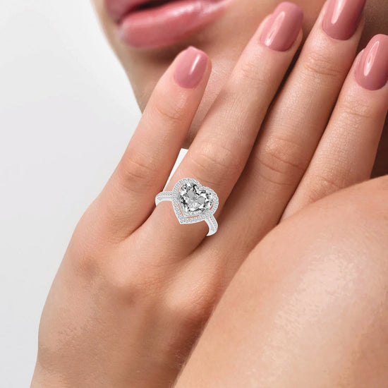 Luminous Heart Halo Ring