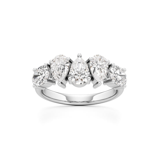 Lustrous Pear-Shaped Diamond Ring