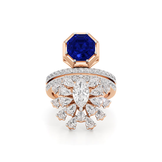Royal Sapphire and Diamond Statement Ring
