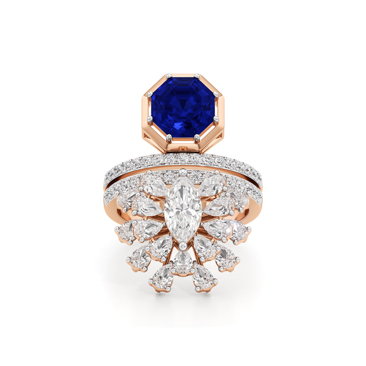 Royal Sapphire and Diamond Statement Ring