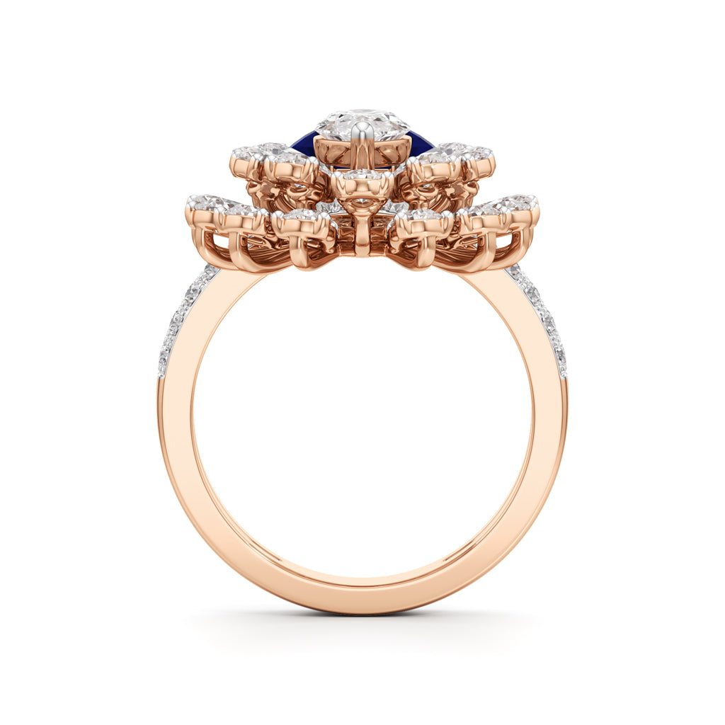 Royal Sapphire and Diamond Statement Ring
