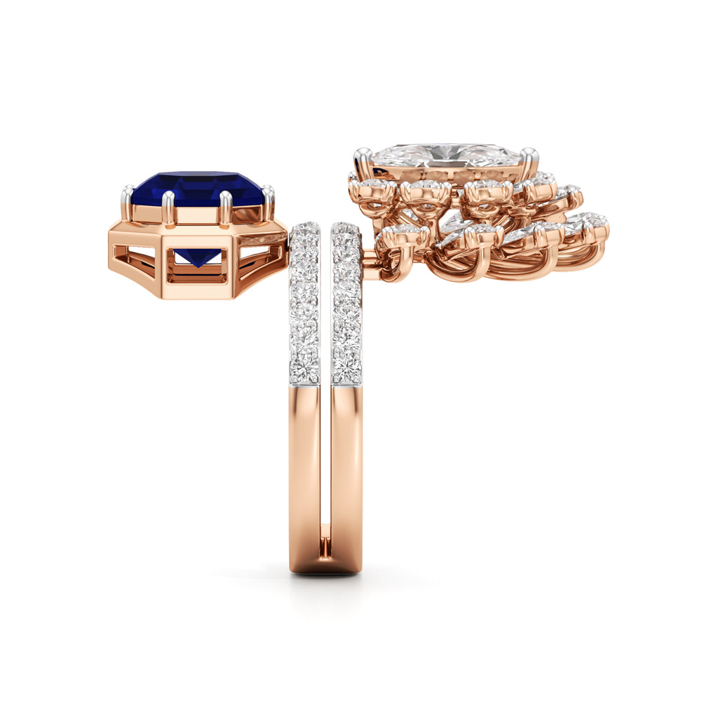 Royal Sapphire and Diamond Statement Ring