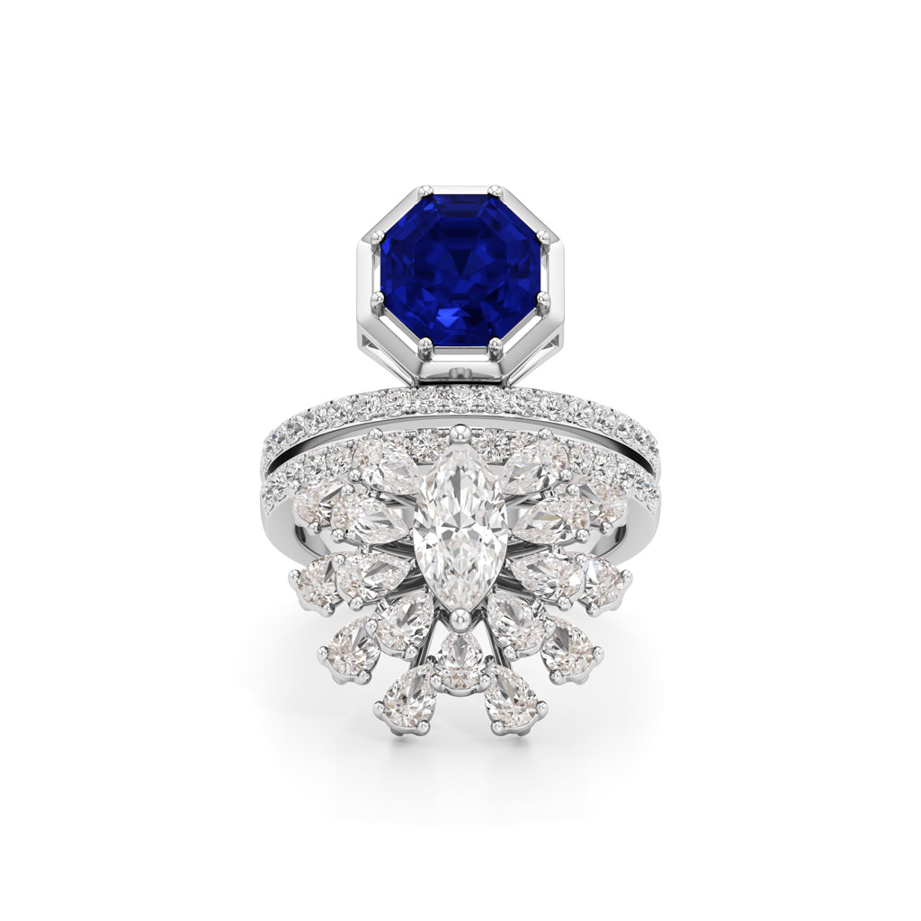 Royal Sapphire and Diamond Statement Ring