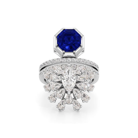 Royal Sapphire and Diamond Statement Ring