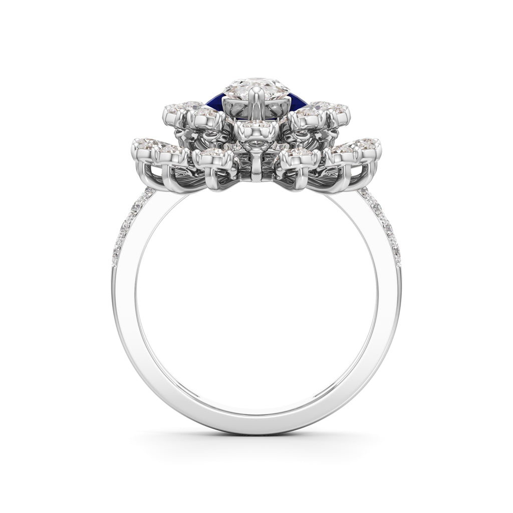 Royal Sapphire and Diamond Statement Ring