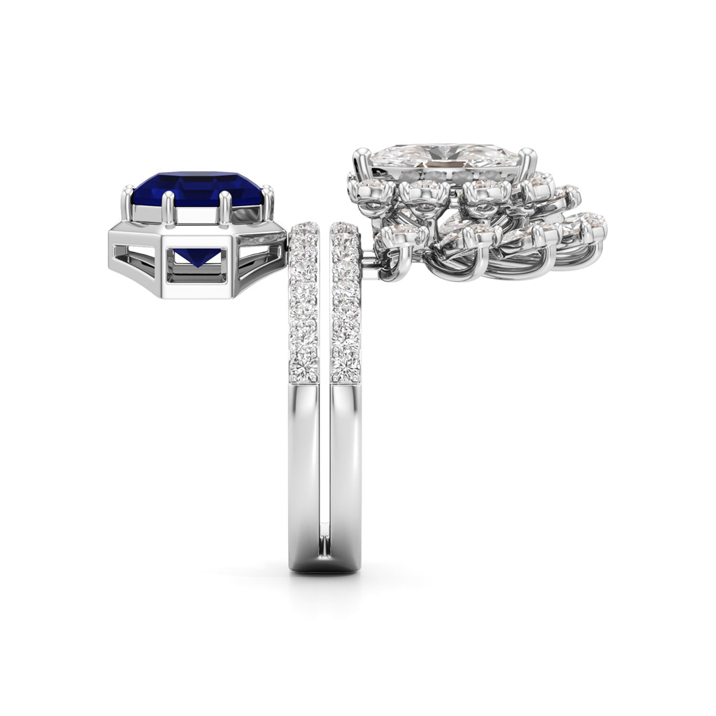 Royal Sapphire and Diamond Statement Ring