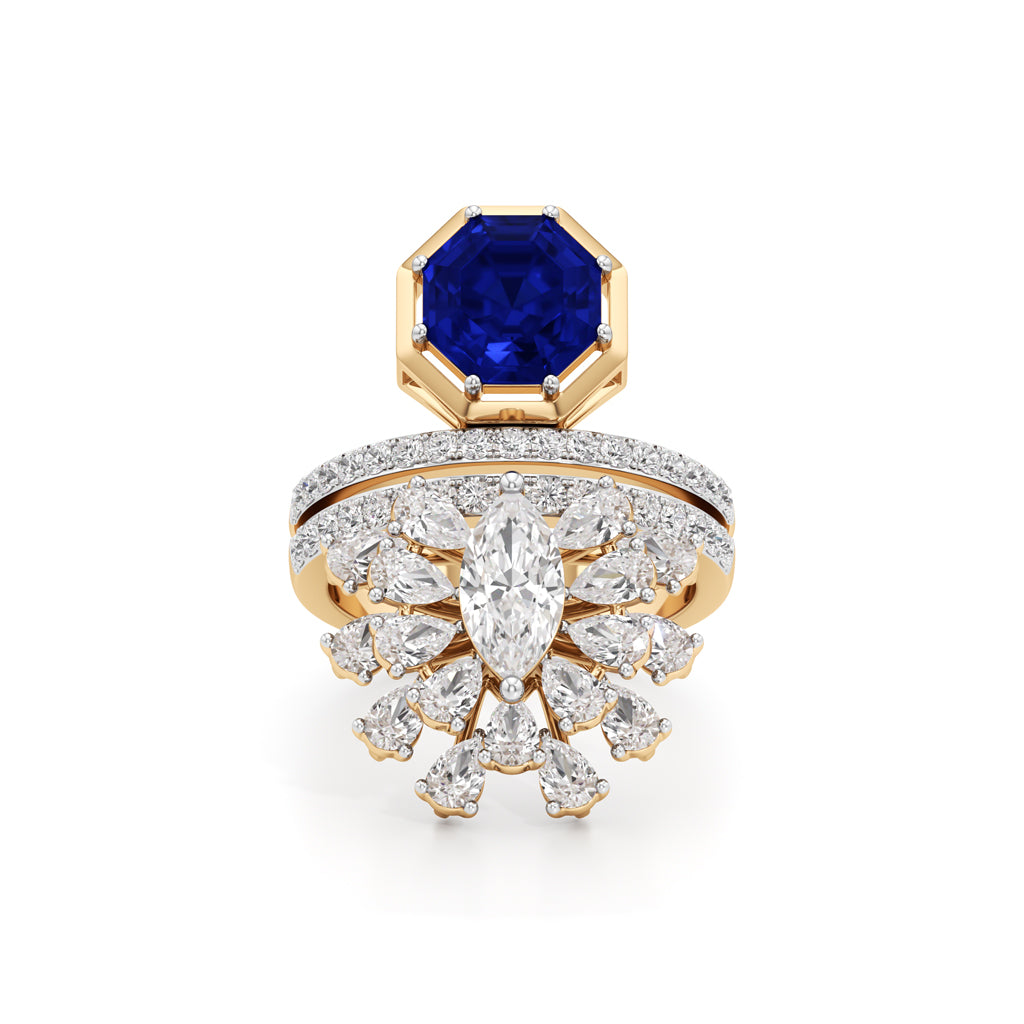 Royal Sapphire and Diamond Statement Ring