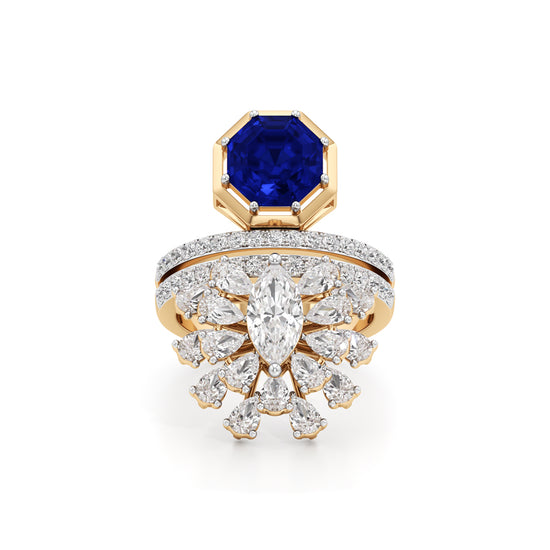Royal Sapphire and Diamond Statement Ring