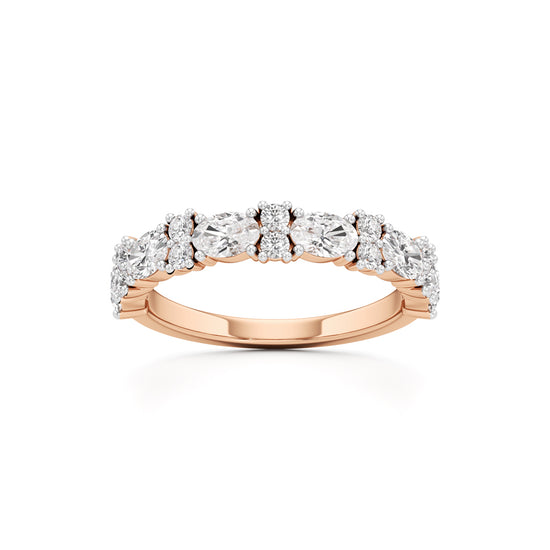 Marquise and Round Diamond Half-Eternity Ring