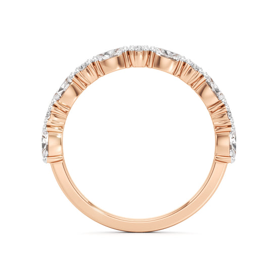 Marquise and Round Diamond Half-Eternity Ring