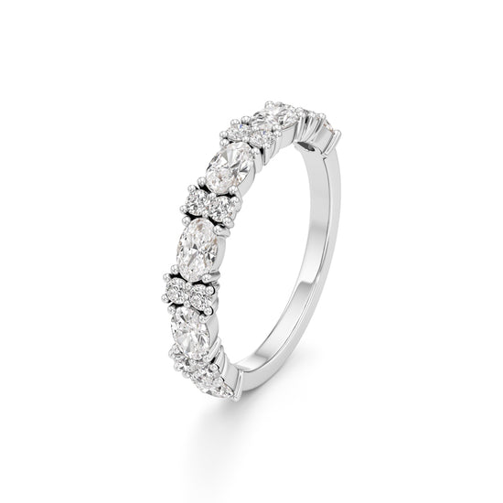 Marquise and Round Diamond Half-Eternity Ring