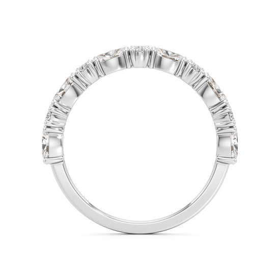 Marquise and Round Diamond Half-Eternity Ring