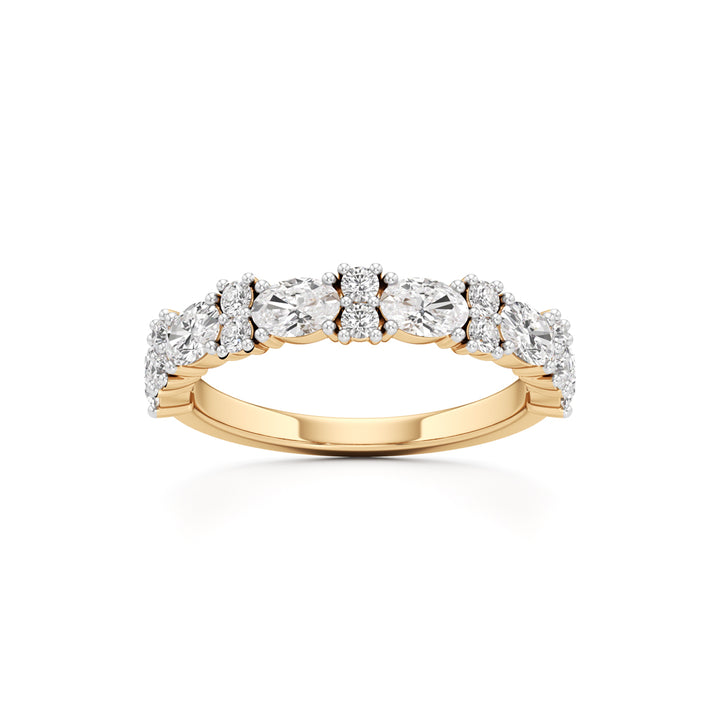 Marquise and Round Diamond Half-Eternity Ring