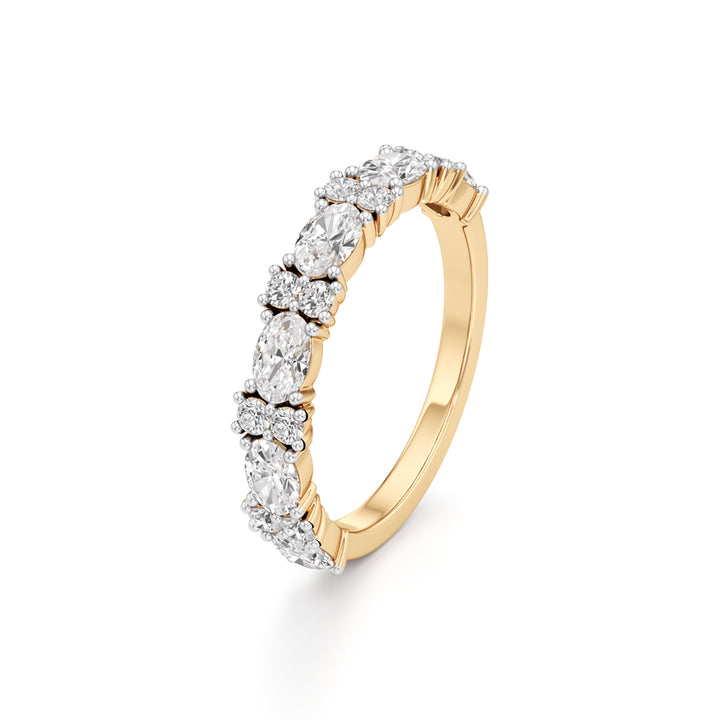 Marquise and Round Diamond Half-Eternity Ring