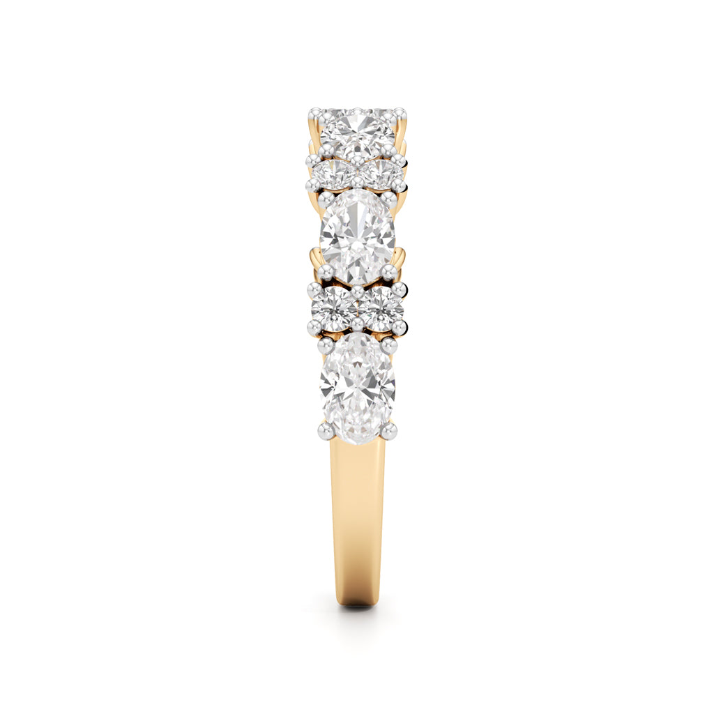Marquise and Round Diamond Half-Eternity Ring