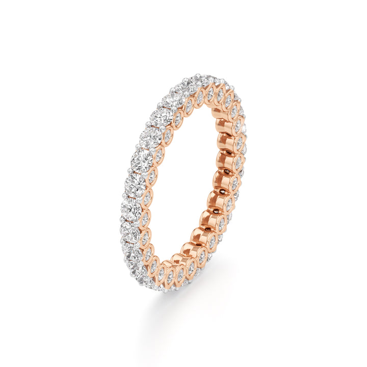 Dazzling Dual-Tone Eternity Diamond Ring