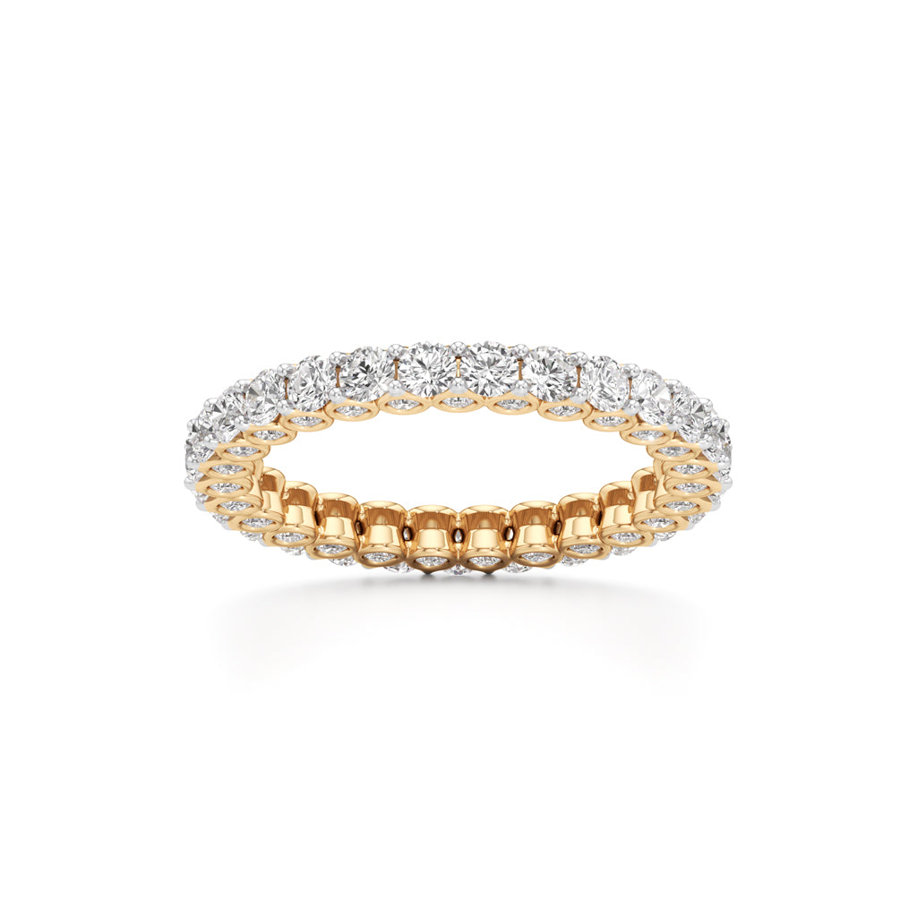 Dazzling Dual-Tone Eternity Diamond Ring