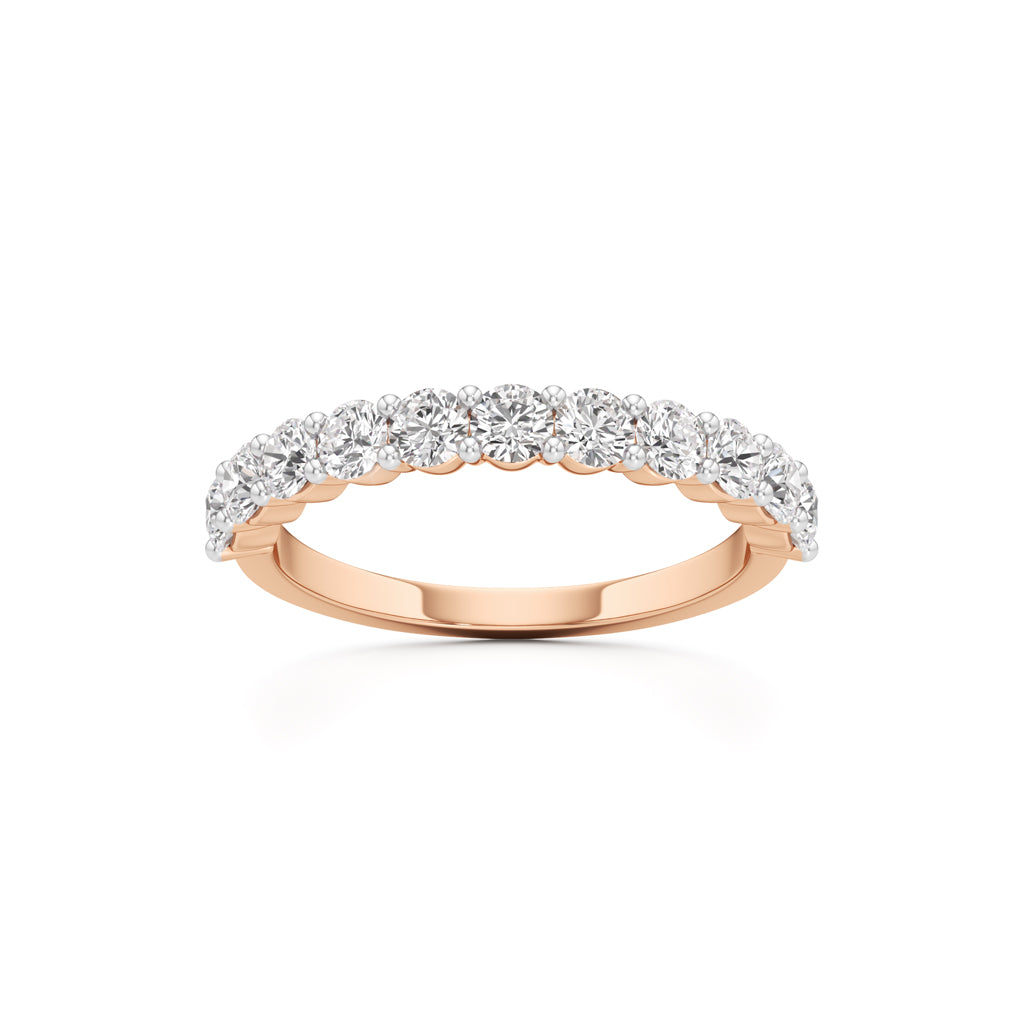 Classic Round Diamond Half-Eternity Band