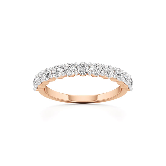 Classic Round Diamond Half-Eternity Band