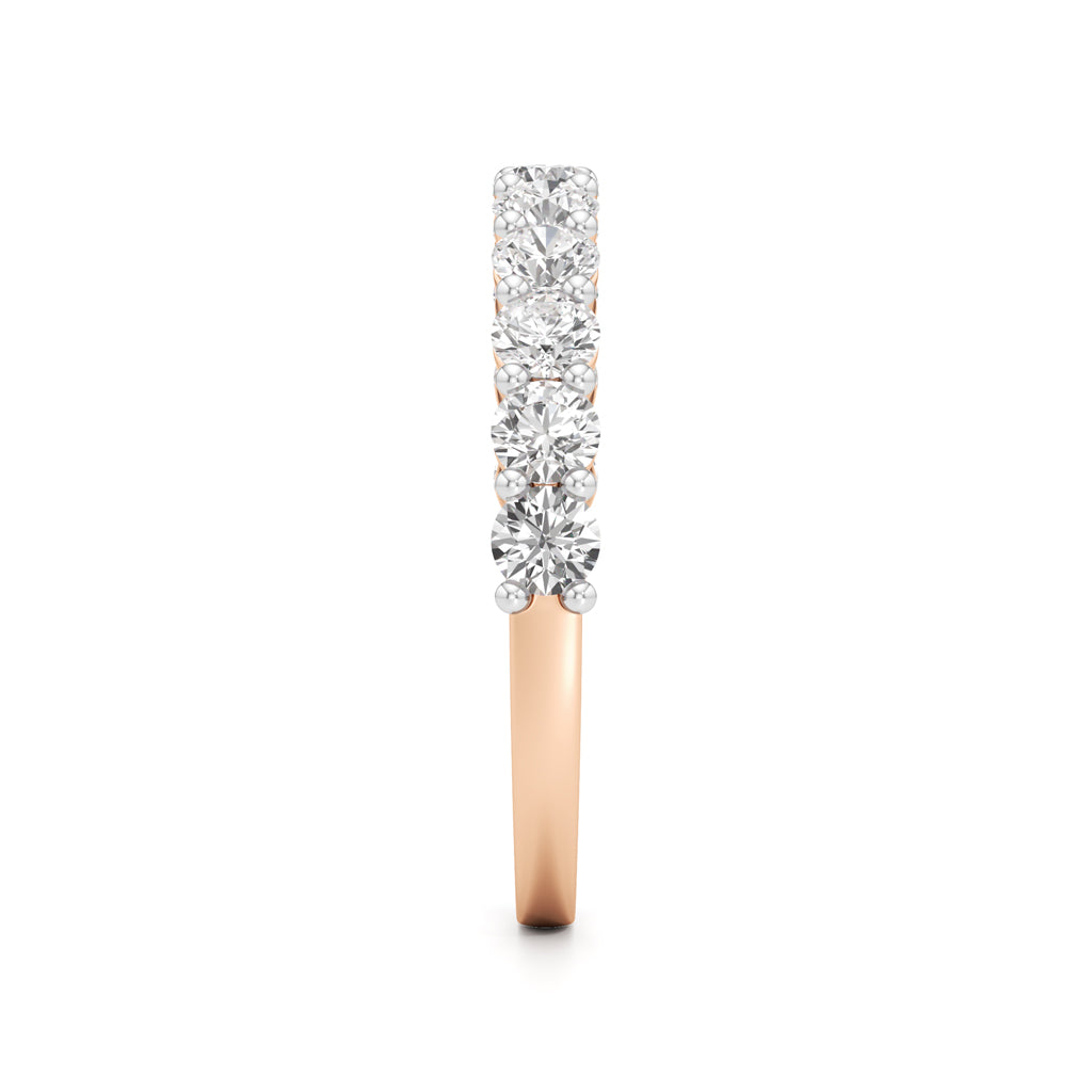 Classic Round Diamond Half-Eternity Band