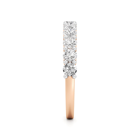 Classic Round Diamond Half-Eternity Band