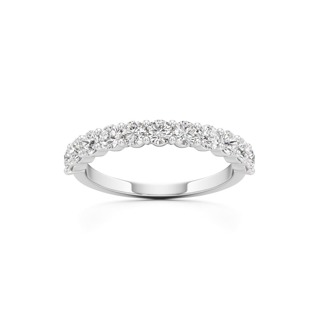 Classic Round Diamond Half-Eternity Band